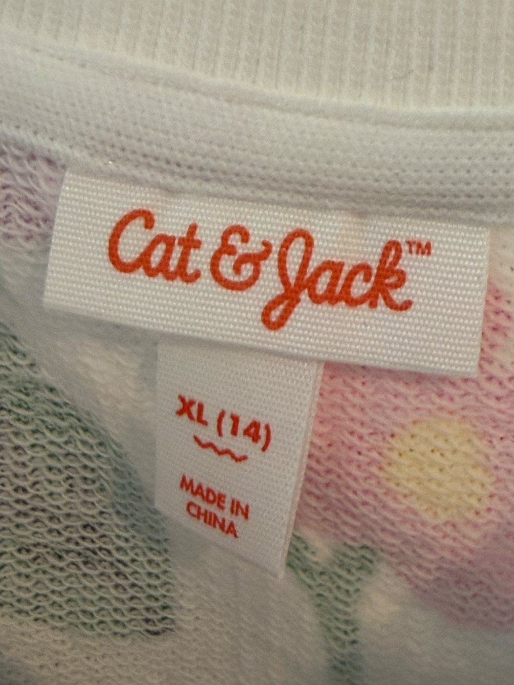 Cat & Jack Girls Cream Multi Floral Size XL (14) Top - Picture 3 of 3